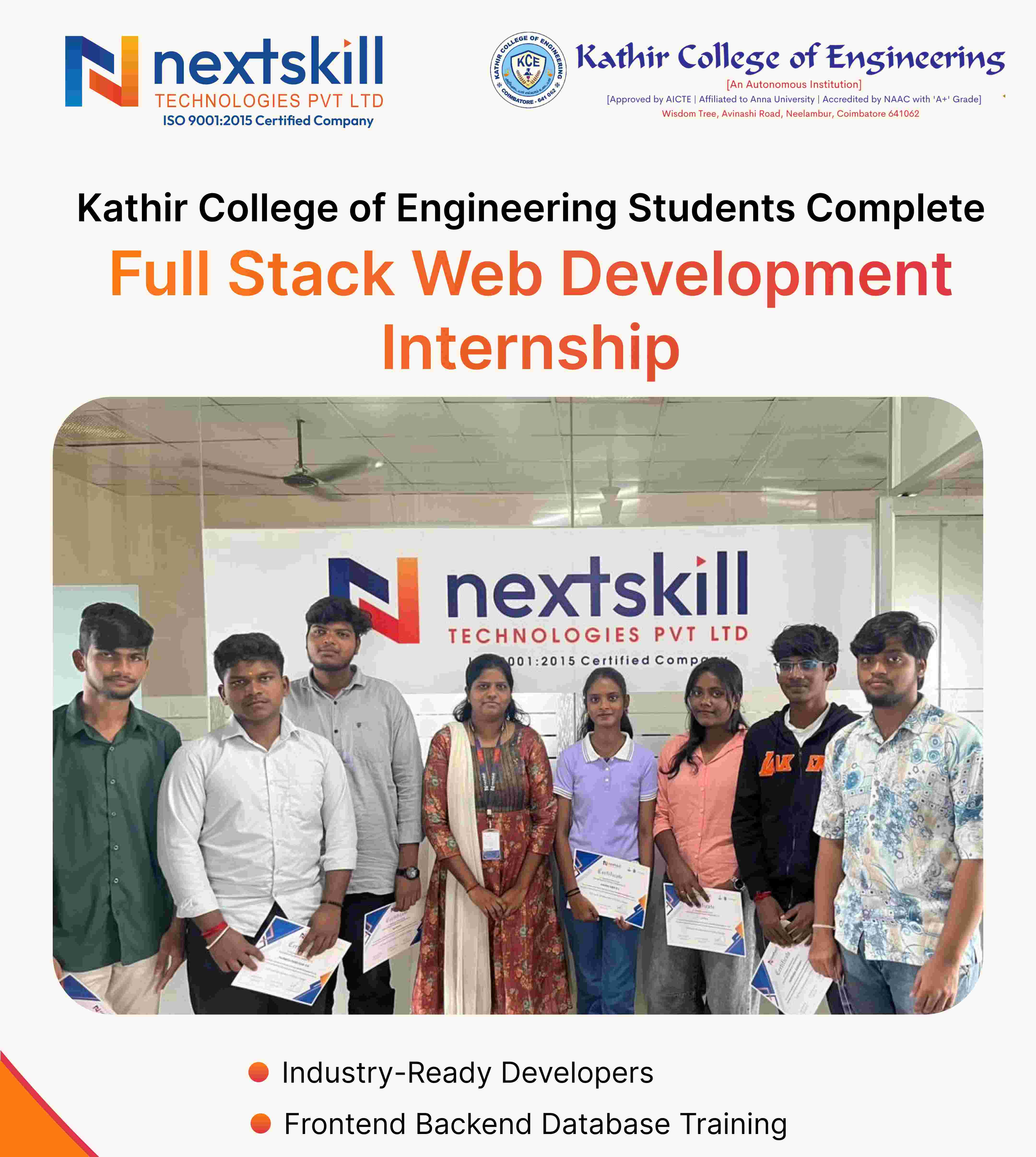 Full Stack Web Development Internship Certificate