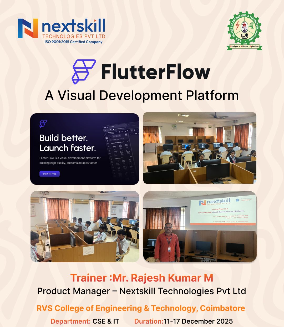FlutterFlow - Value Added Course for RVS College of Engineering and Technology, Coimbatore